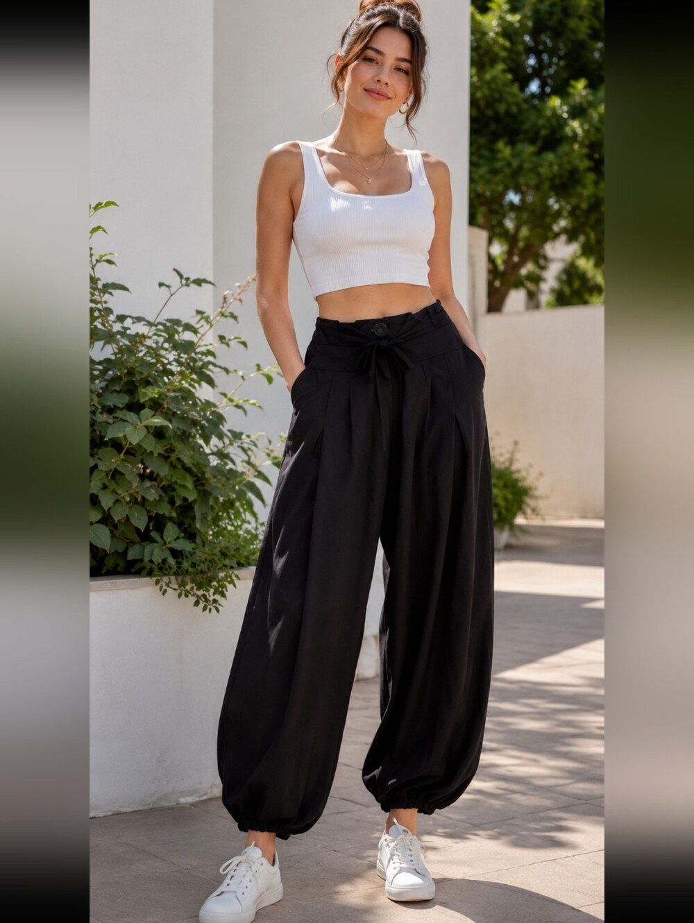 Elsewhere Retro Culottes Wide Leg Black Pleated High Waisted Pants XL NEW